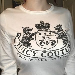 Juicy Couture Born in the Glamorous USA White Long sleeve tee vintage y2k